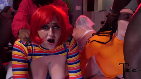 Pesta Halloween Panas: Bbw Berpaha Besar Dan Bbc Beradu Gairah