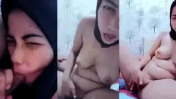 Jilbab Hitam Colmek, Suami Di Depan Mata.